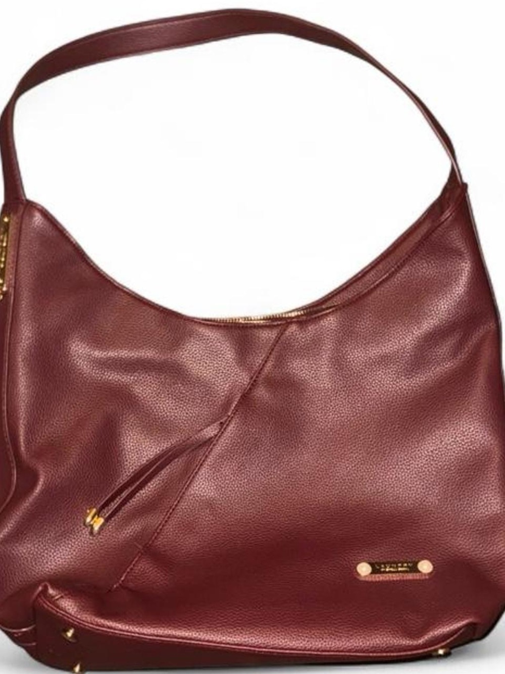 Laundry By Shelli Segal Burgundy Leather Hobo Shoulder Bag